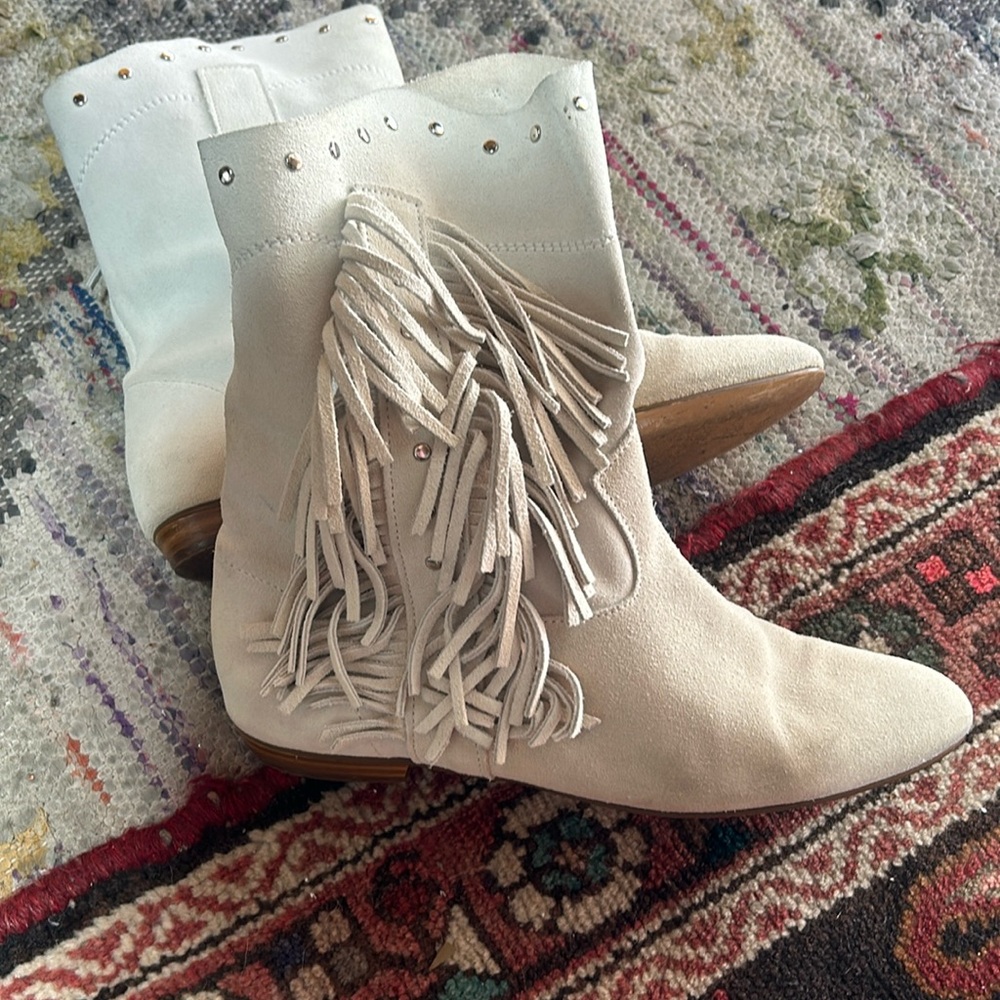 White never used leather boots